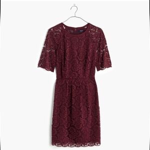 Madewell Lace Magnolia Dress in Dark Cabernet, 10